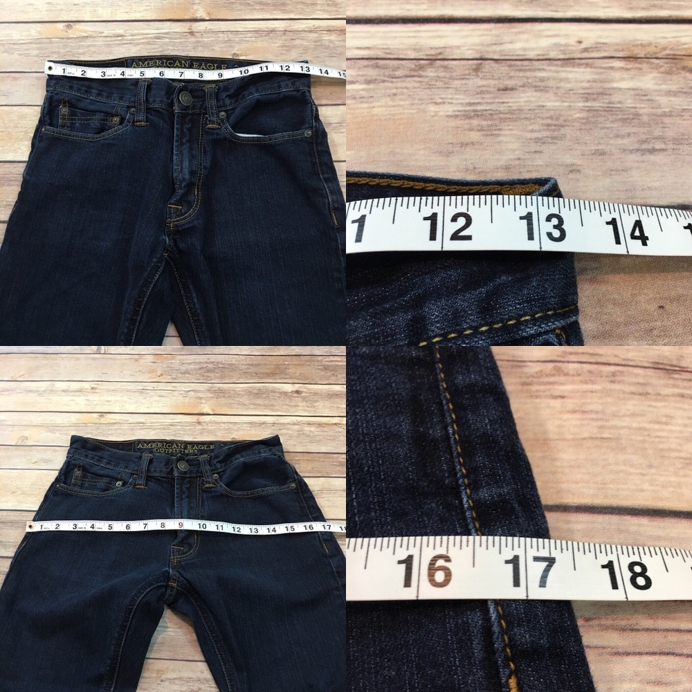 SOLD 26x28 AE Men’s Dark Wash Slim Leg Denim Jeans - Picture 3 of 8